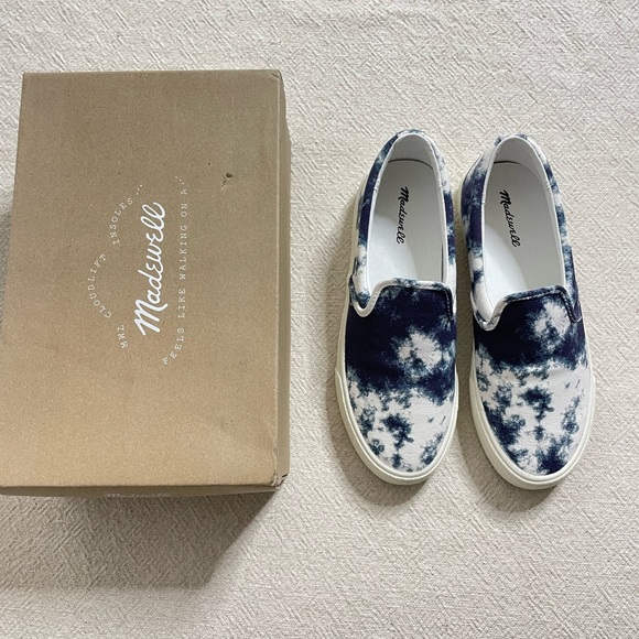 NEW Madewell Sidewalk Tie Dye Blue Slip-On Sneakers 8 - Picture 2 of 8